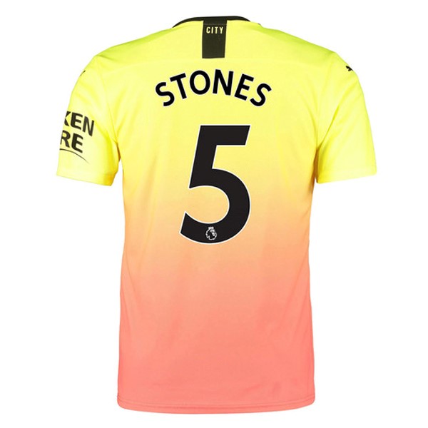 Camiseta Manchester City NO.5 Stones 3ª Kit 2019 2020 Naranja